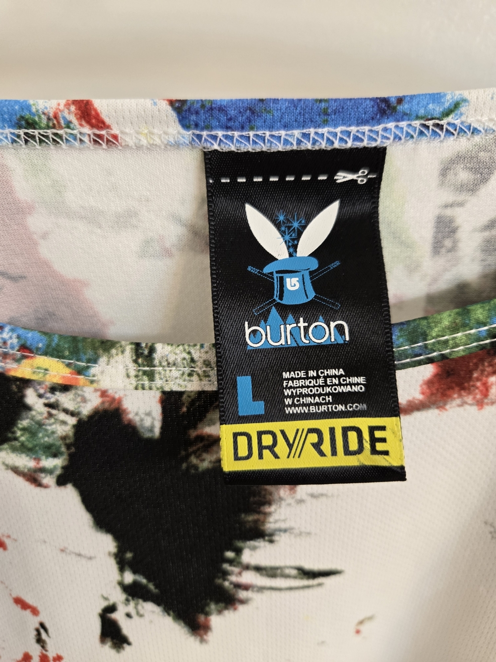 Burton Dryride Base Layer, Women’s L Paint-Splash Long Sleeve Top, Multicolor - Picture 2 of 14